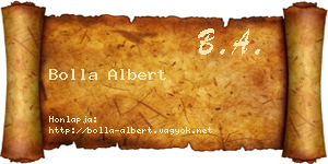 Bolla Albert névjegykártya