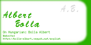 albert bolla business card